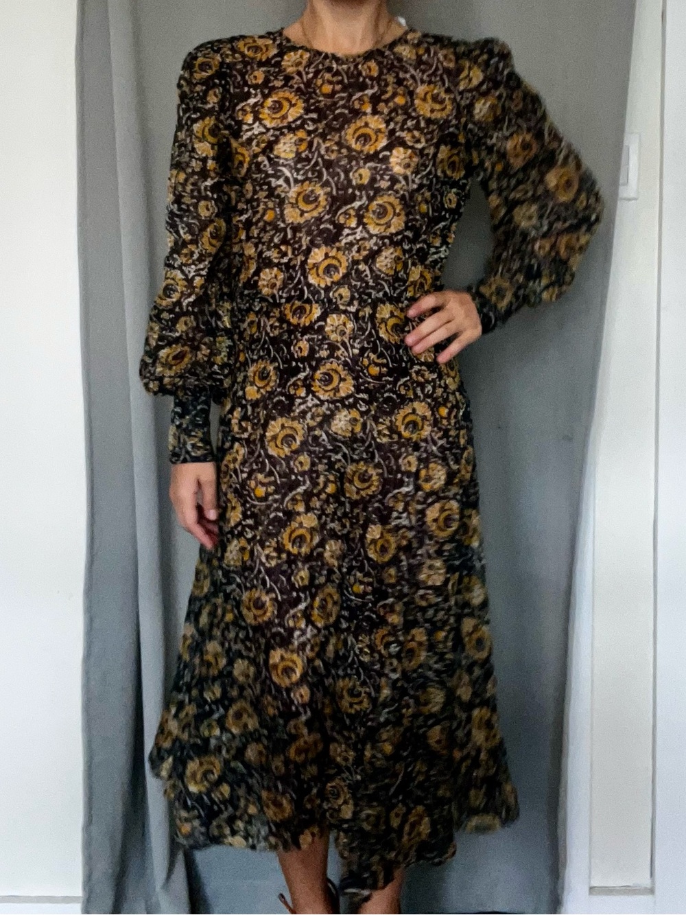 Veronica Beard floral midi dress Size 2